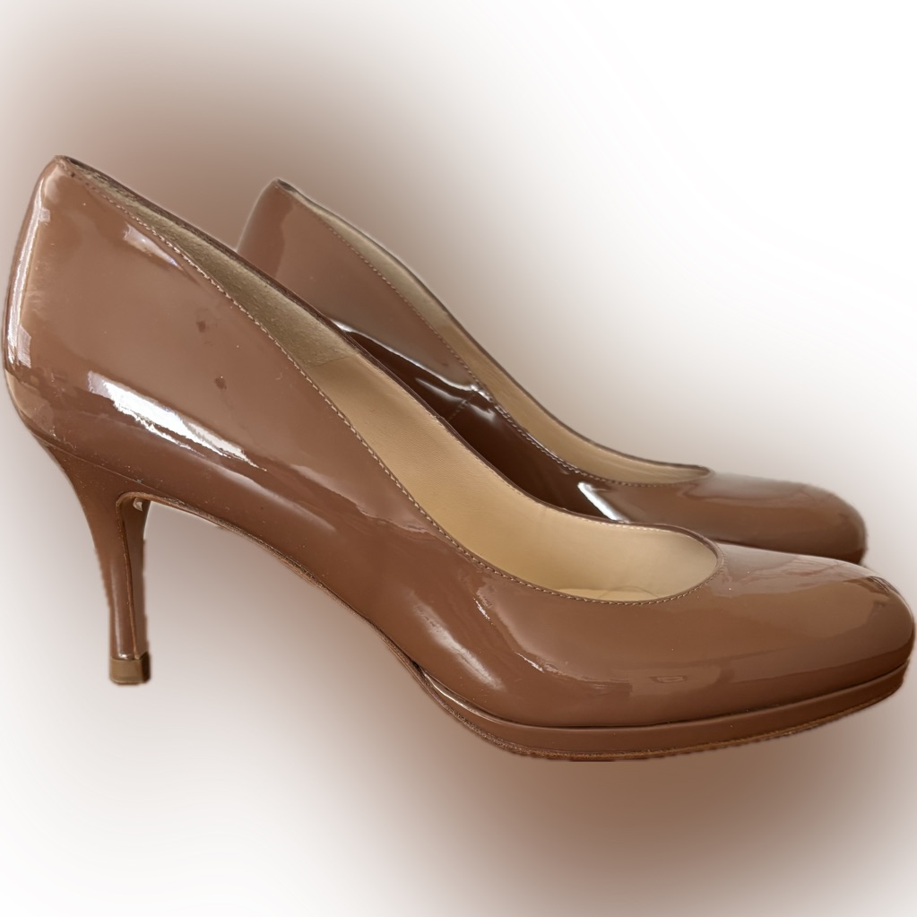 Nwt Lk Bennett Sybilla Platform Heel Dark Pink Winter Rose Patent Leather Sz 40